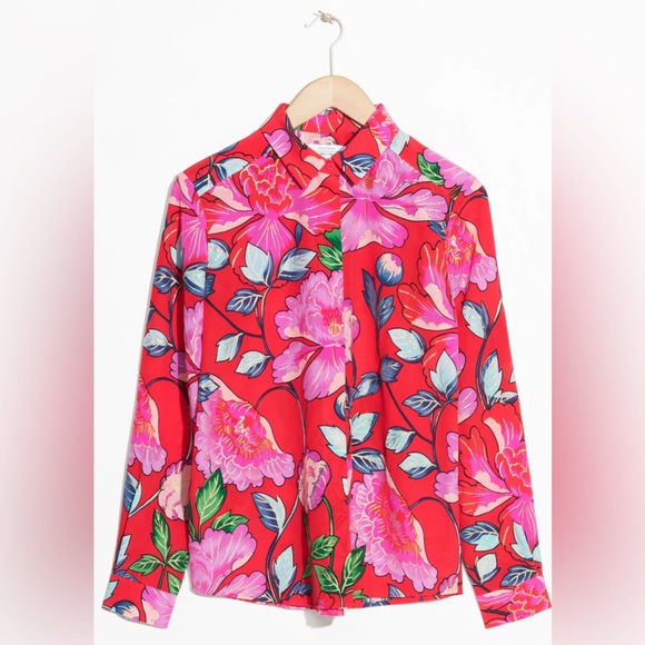 & Other Stories Silk Blouse- Sz 6 - Picture 1 of 4